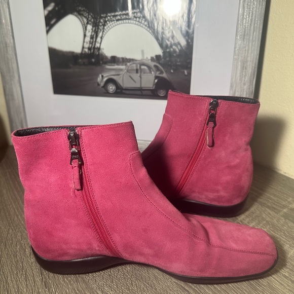 PRADA Italy Women's Linea Rossa Boots Size 38,5, Suede, Fuchsia - Picture 8 of 10
